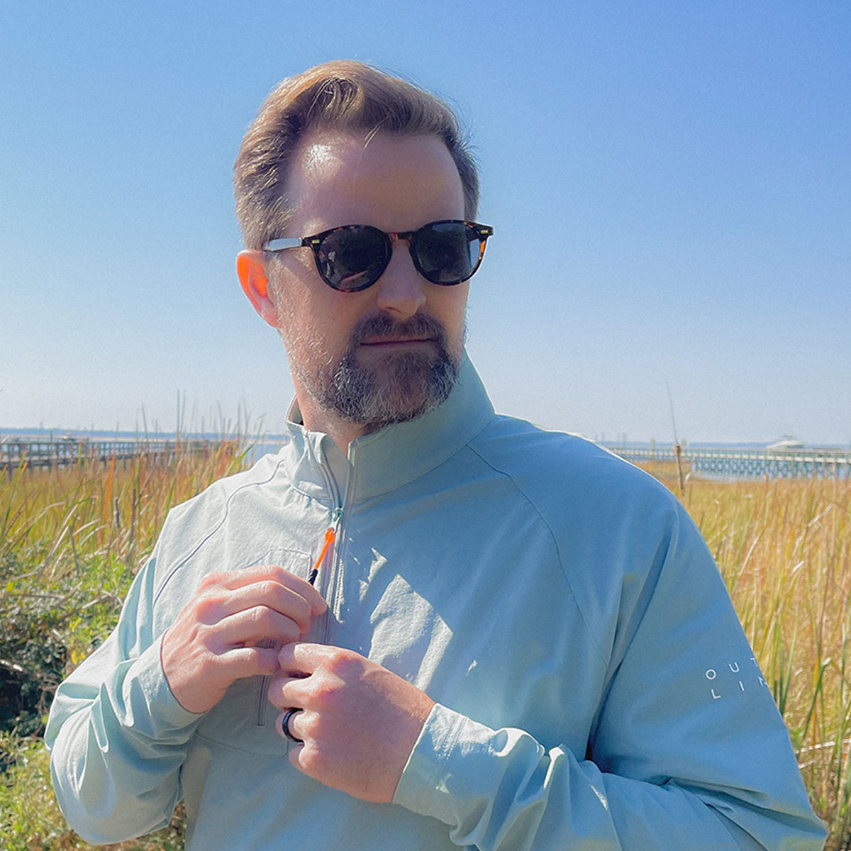 Harkers 1/2 Zip Jacket Tidewater Green – view 3
