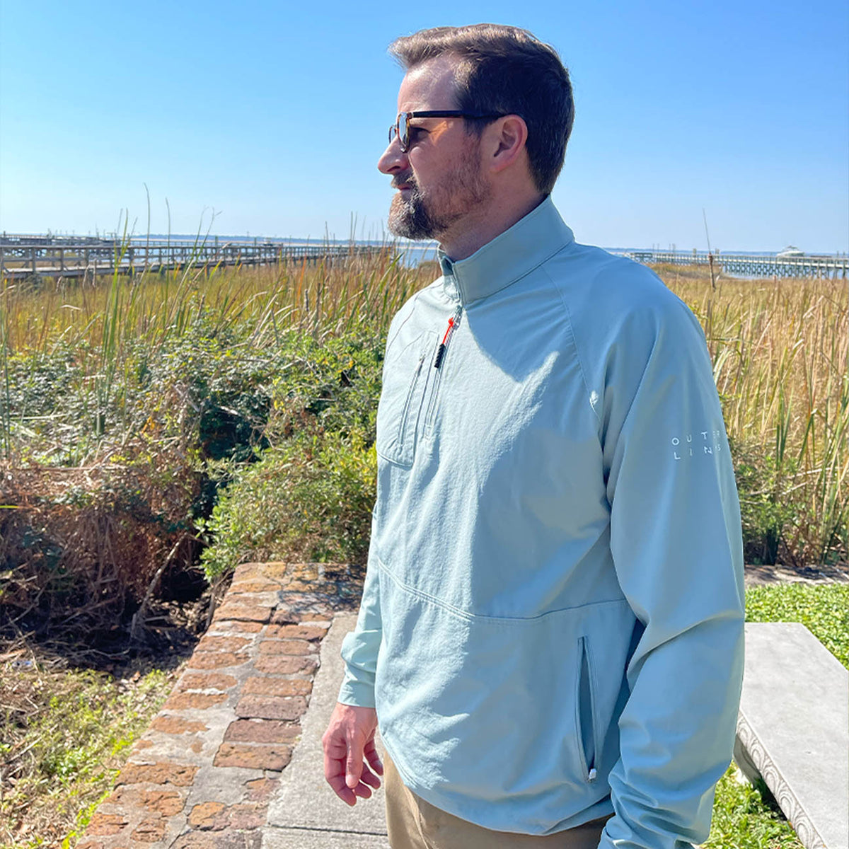 Harkers 1/2 Zip Jacket Tidewater Green – view 2