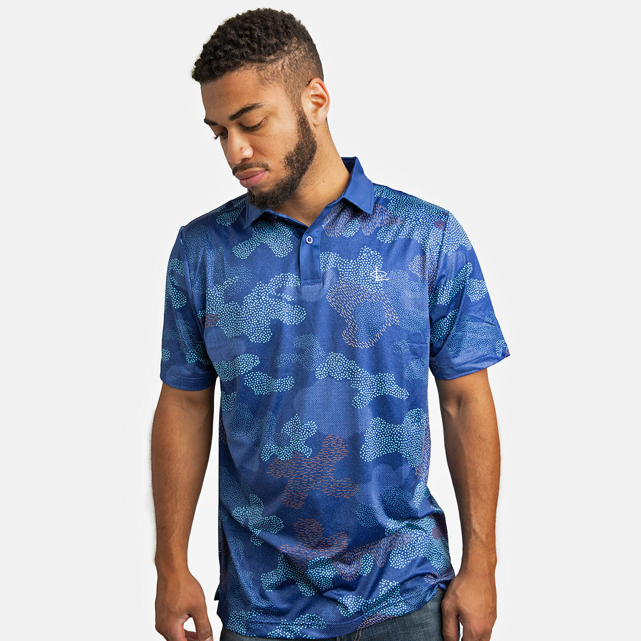 Men’s Blue Camo Polo main image 1