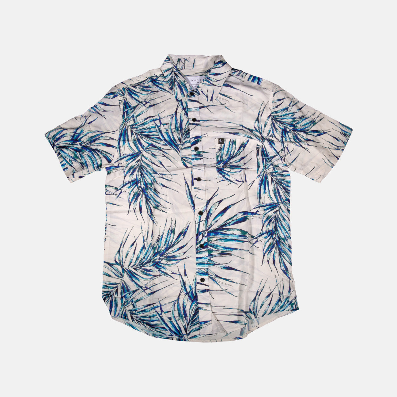 Palm Frond Short Sleeve Button Down